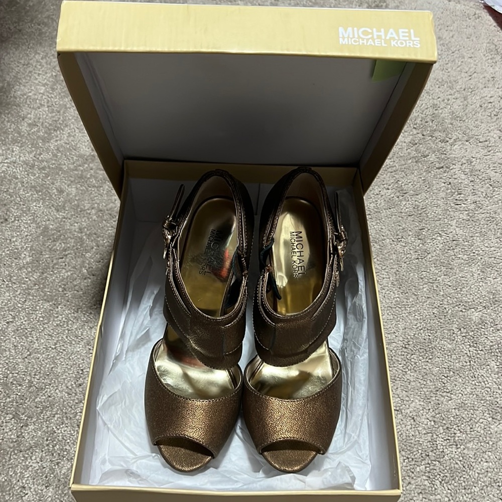 Michael Kors gold heels. Size 9